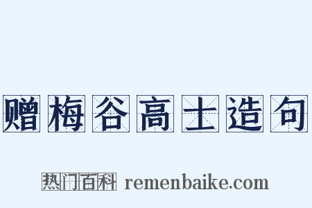 赠梅谷高士造句是什么意思的图片